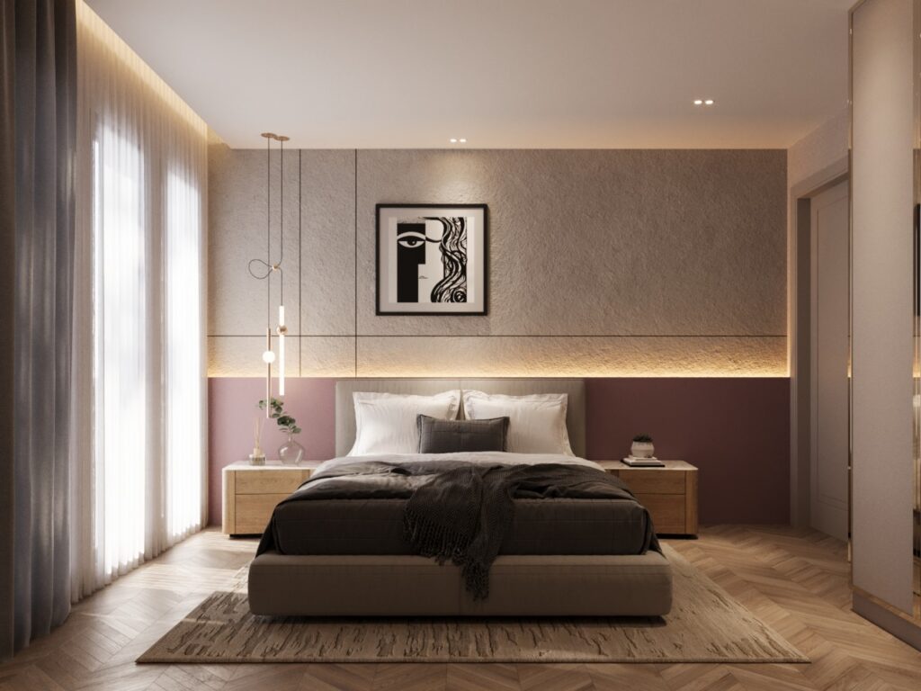 minimal bedroom paneling design