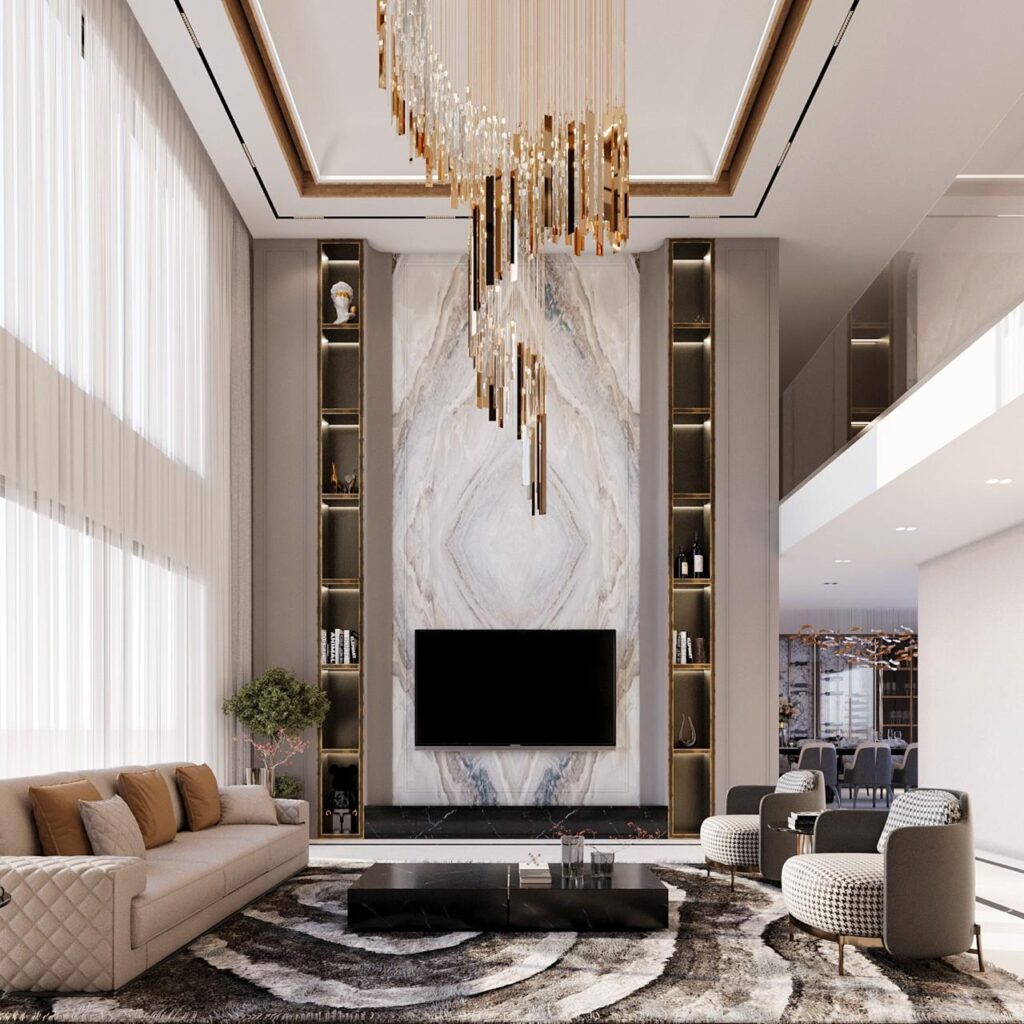 luxury double height living room