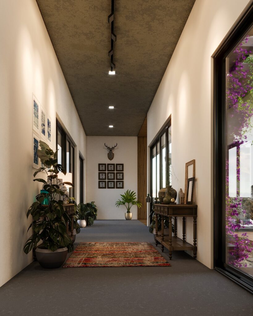 corridor design with planter