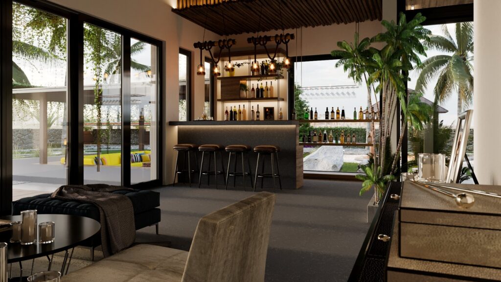 tropical famrhouse bar designs