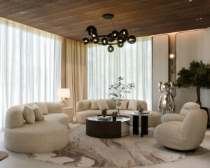 lounge design, japandi design, seating area